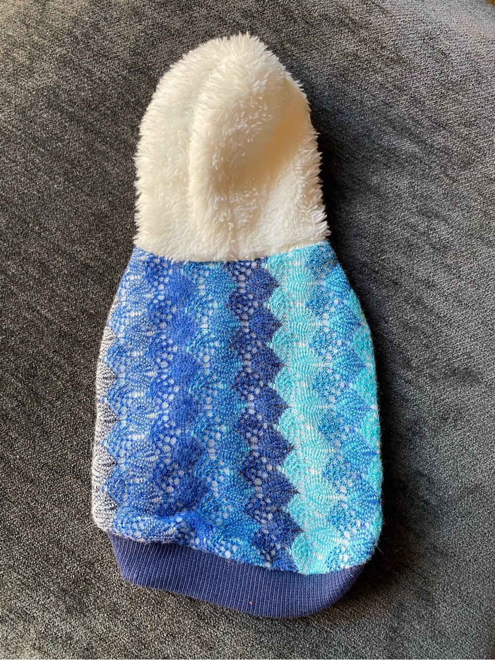 Cozy Blue Gradient Sherpa-Lined Dog Hoodie